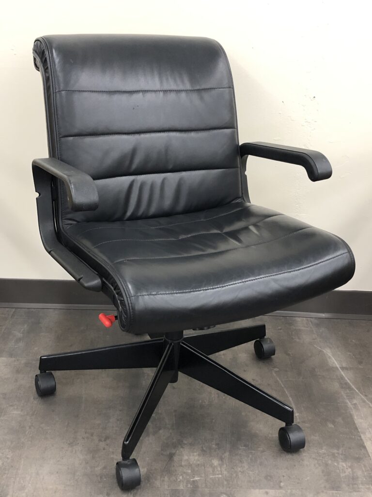 Pre-Owned, Knoll Sapper Conference Chair, Black Leather