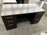 Pre-Owned 30 x 60 Espresso Desk with 2 Peds