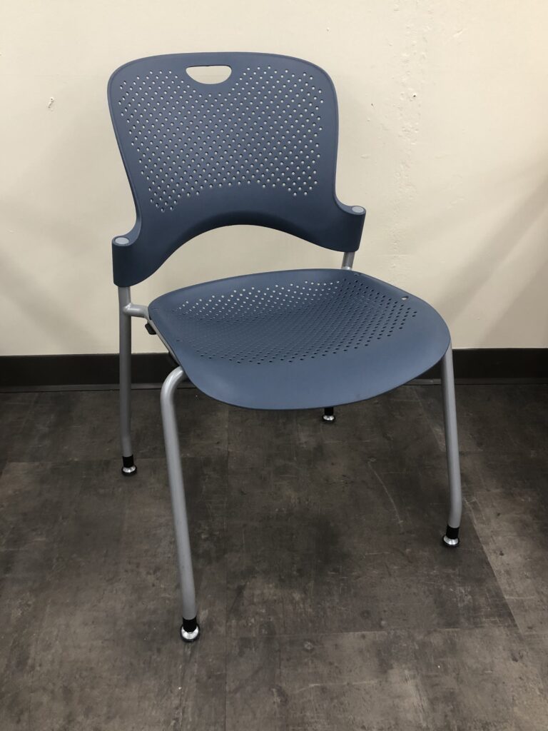 "Pre-Owned, Herman Miller Caper Stack Chair, Blue, Armless "