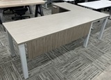 Pre-Owned AIS Gray Desk with Return and (1) Ped - 66" x 30"