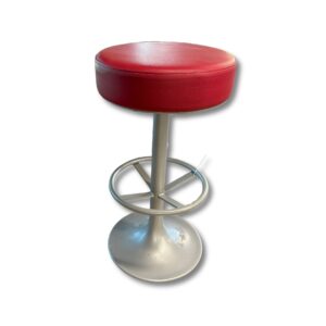 Pre-Owned Trendway Red and Chrome Stool - Leather