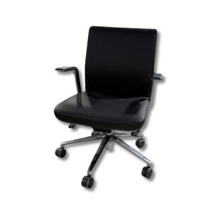 Pre-Owned Kimball Leather Conference Chair - Chrome Base