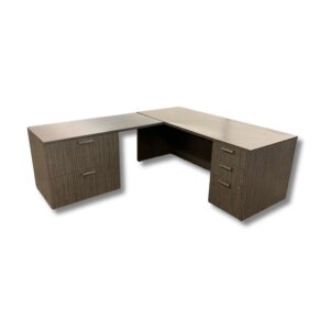 Pre-Owned AIS 60x30 Desk with 24x54 Return and (2) Peds