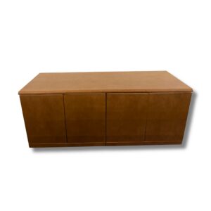 Pre-Owned Maple Colored 4 Door Credenza with Trash Pullout- 72" x 29" x 26"D