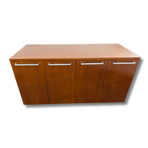 Pre-Owned 4 Door Credenza Cherry Finish with Handles - 60" x 24" x 30"H